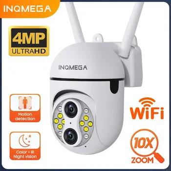 INQMEGA 4MP Dvigubo Objektyvo PTZ Wifi IP Camera10 X Zoom Lauko HD Full Naktinio Matymo Žmogaus Aptikimo Vaizdo Stebėjimo Kameros