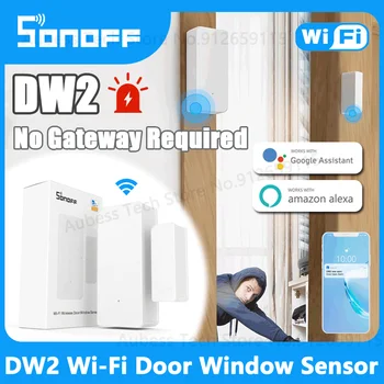 SONOFF DW2 WiFi Durų Jutiklis eWeLink Durų Langą Detektorius Smart Home Security Apsaugos Signalizacijos Sistema, Alexa, Google 